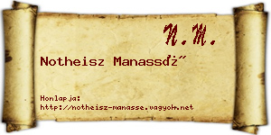 Notheisz Manassé névjegykártya